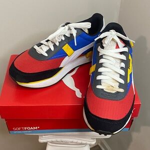 Puma Red and Blue Athletic Sneakers